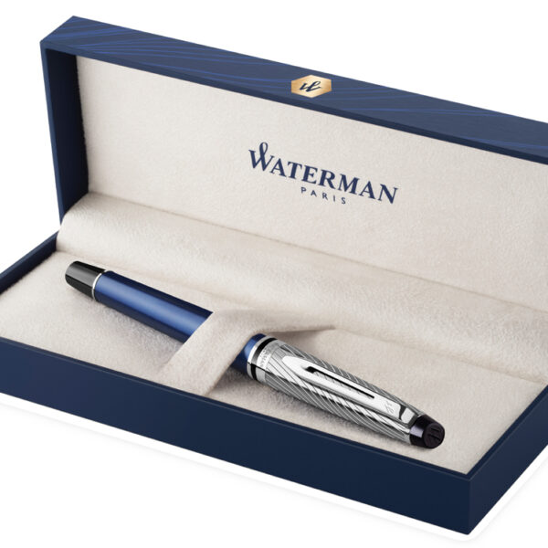 WATERMAN vulpen Expert Deluxe, F, metallic - blauw C.C.