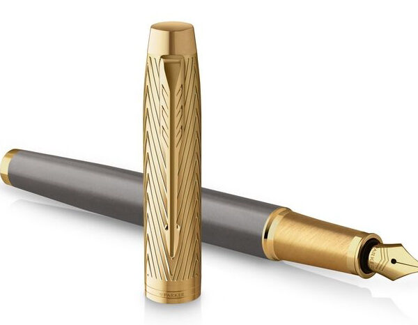 PARKER vulpen IM PREMIUM Arrow Grey GT, penpuntbreedte M