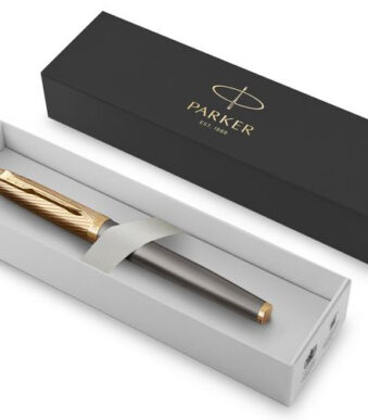 PARKER vulpen IM PREMIUM Arrow Grey GT, penpuntbreedte M