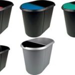 helit prullenbak 'the double', ovaal, PE, zwart/blauw