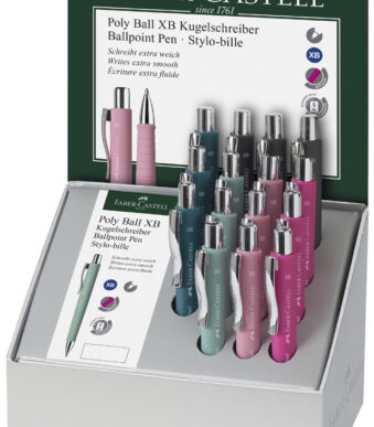 FABER-CASTELL drukbalpen POLY BALL XB, 0,6 mm, blauw, in display