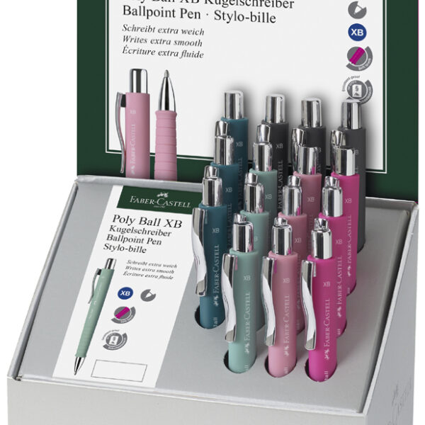 FABER-CASTELL drukbalpen POLY BALL XB, 0,6 mm, blauw, in display