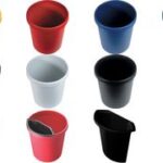 helit prullenbak 'the german', 30 liter, PE, rond, rood