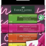 FABER-CASTELL tekstmarker TEXTLINER 1546 NEON, 4 stuks in etui