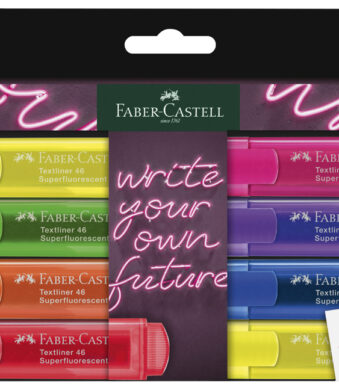 FABER-CASTELL tekstmarker TEXTLINER 1546 NEON, 8 stuks in etui