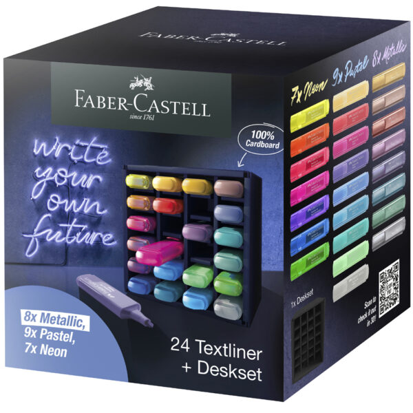 FABER-CASTELL tekstmarker TEXTLINER 1546, 24 stuks in deskset