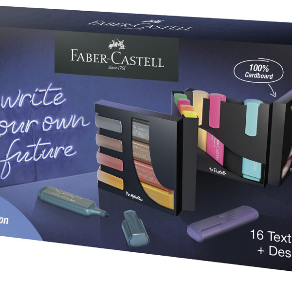 FABER-CASTELL tekstmarker TEXTLINER 1546, 16 stuks in deskset