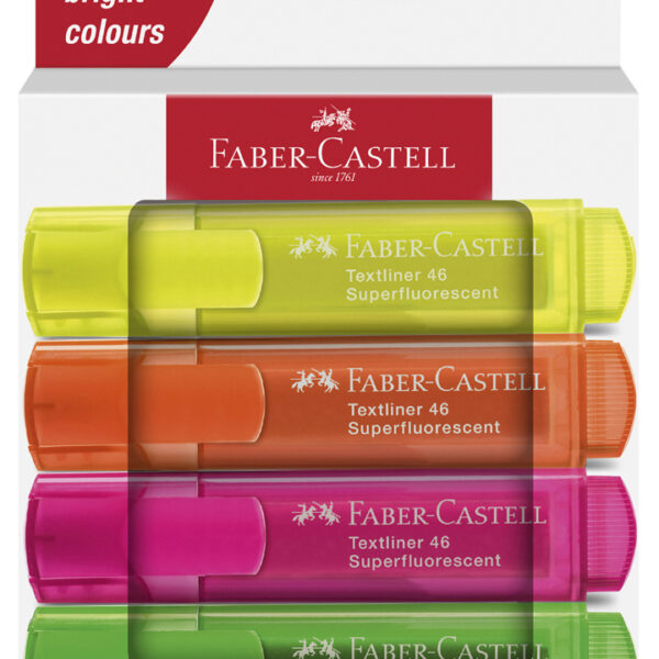 FABER-CASTELL tekstmarker TEXTLINER 1546, 4 stuks in doosje