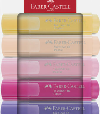 FABER-CASTELL tekstmarker TEXTLINER 46 PASTEL, 6 stuks in doosje