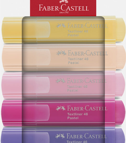 FABER-CASTELL tekstmarker TEXTLINER 46 PASTEL, 6 stuks in doosje