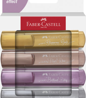 FABER-CASTELL tekstmarker TEXTLINER 46 METALLIC, 4 stuks in doosje