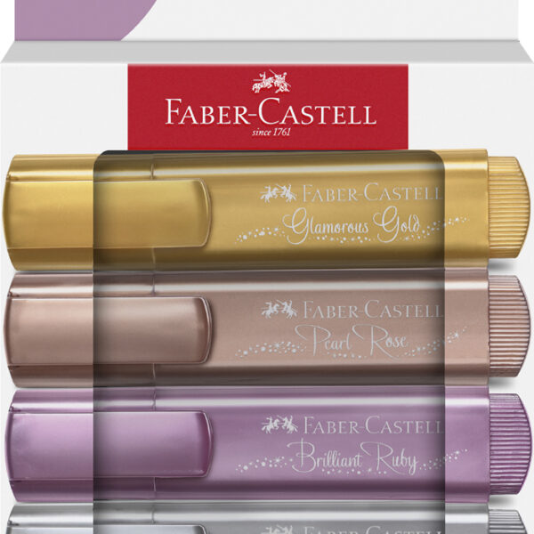 FABER-CASTELL tekstmarker TEXTLINER 46 METALLIC, 4 stuks in doosje