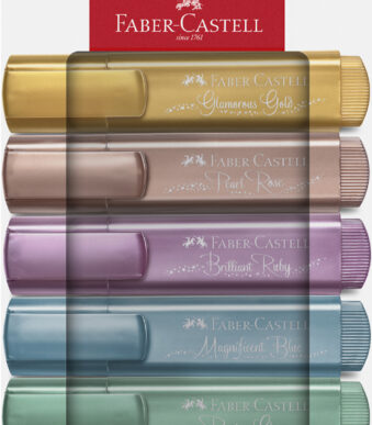 FABER-CASTELL tekstmarker TEXTLINER 46 METALLIC, 6 stuks in doosje