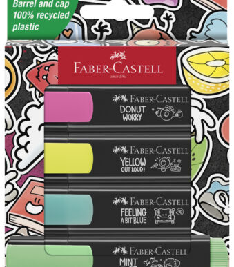 FABER-CASTELL tekstmarker TEXTLINER 46 GRAFFITI, 4 stuks in etui