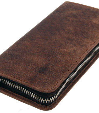 Alassio pennenetui, voor 3 pennen, bruin