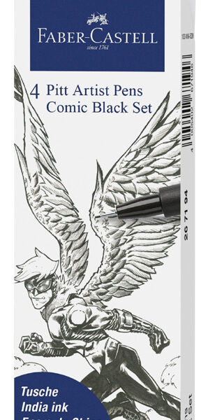 FABER-CASTELL tekenpen PITT artist pen, 4 stuks in etui Comic