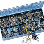 WEDO metalen sleutelringen, 300 stuks assortimentdoos