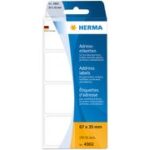 HERMA adresetiketten, 88 x 35 mm, zigzag gevouwen, permanent, wit, schrijfmachine of handschrift