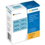 HERMA nummer-etiketten 0-999, 10 x 22 mm, zwart op rood papier, drievoudig