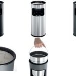 DURABLE papierbak METAAL, met asbak, rond, zwart