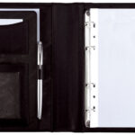 Alassio schrijfmap met ringband ´BENACO´, A5, kunstleer, zwart