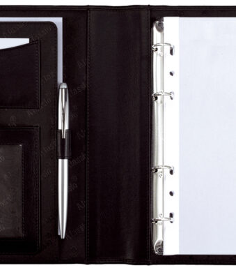 Alassio schrijfmap met ringband ´BENACO´, A5, kunstleer, zwart