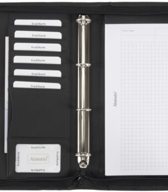 Alassio schrijfmap met ringband ´Office Set´, zwart, incl. bureauset