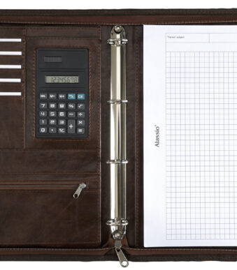 Alassio schrijfmap met ringband ´MASSA´, A4, kunstleer, bruin