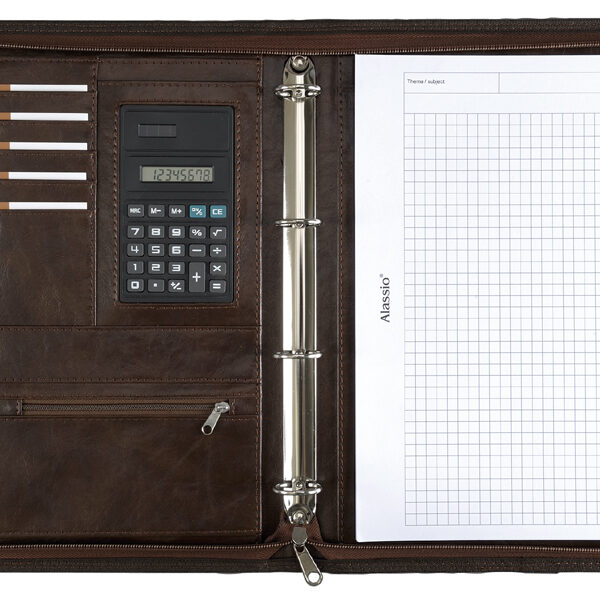 Alassio schrijfmap met ringband ´MASSA´, A4, kunstleer, bruin