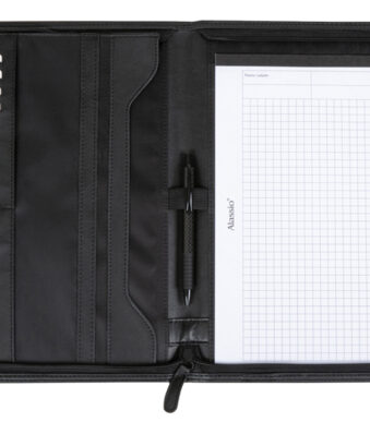 Alassio ritssluitingmap LORENZO, A4, kunstleer, zwart