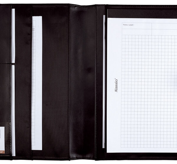 Alassio schrijfmap ´FANO´, A4, FINEtouch-kunstleer en nylon, zwart