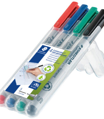 STAEDTLER Lumocolor NonPermanent-Marker 311S, 4 stuks in etui