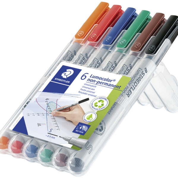STAEDTLER Lumocolor Non-permanent-marker 311S, 6 in etui