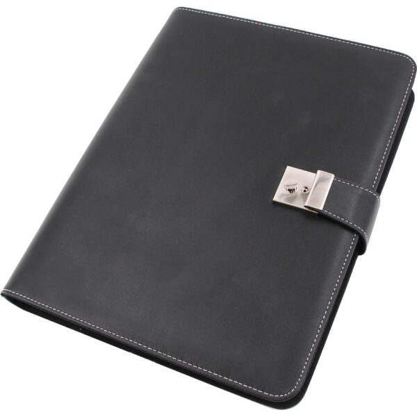 Alassio ringbandmap, A4, Nappa-leer, zwart