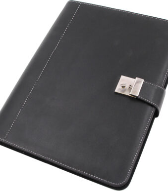 Alassio documentenmap, A4, kunstleer, zwart