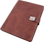 Alassio organisatiemap met slot, A4, jagersleer, bruin