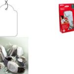 APLI hanglabel, maat: 15 x 24 mm, wit met witte polyester draad