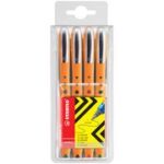 STABILO rollerball worker fine, etui van 4