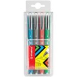 STABILO rollerball worker colorful, etui van 4