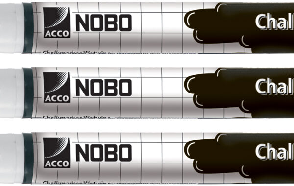 nobo krijtmarker, nat wisbaar, wit