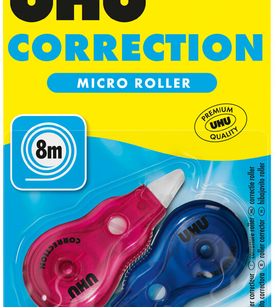 UHU eenmalige-Mini-correctieroller Micro, 2 stuks op blister