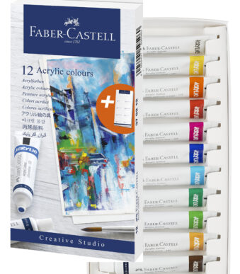 FABER-CASTELL acrylverf in tube, 12 stuks in doosje