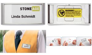 Durable naambordje Classic, met magneet, 65 x 30 mm, zilver