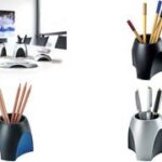 HAN pennenbakje DELTA, polystyrol, zwart/blauw