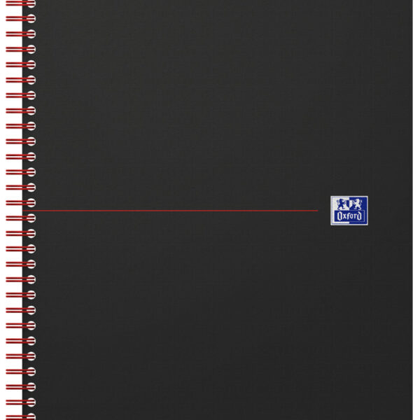 Oxford Black n´ Red spiraalboek, DIN A4, gelinieerd, karton