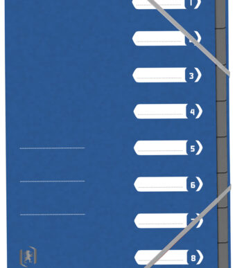 Oxford sorteermap Top File+, DIN A4, 8 vakken, blauw