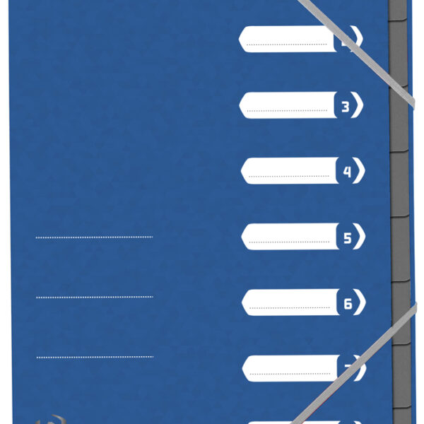 Oxford sorteermap Top File+, DIN A4, 8 vakken, blauw