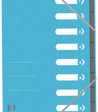Oxford sorteermap Top File+, DIN A4, 8 vakken, lichtblauw
