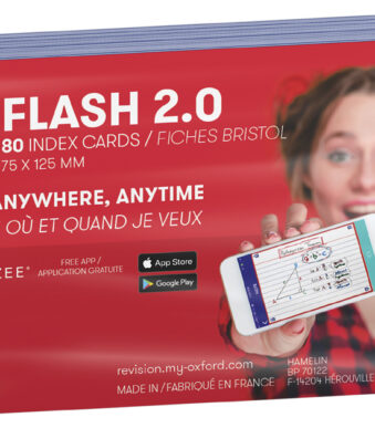 Oxford systeemkaarten / flashcards 'Flash 2.0', 75 x 125 mm, geruit, blauw