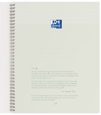 Oxford spiraalblok Origins, DIN A4, gelinieerd, grijs